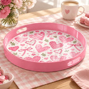 Valentine's Day Plastic Serving Tray – Watercolour Hearts - MintiHome