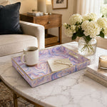 Daily Decorative Plastic Serving Tray – Pastel Lavender Marble - MintiHome
