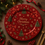 Christmas Decorative Charger Plate – Red Bow Christmas - MintiHome