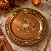 Thanksgiving Charger Plate in Burnt Sienna Autumn Tone - MintiHome