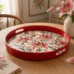 Pink Lily Floral Plastic Serving Tray – Soft Bloom - MintiHome