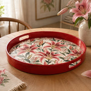 Pink Lily Floral Plastic Serving Tray – Soft Bloom - MintiHome