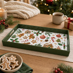 Gingerbread House Christmas Plastic Serving Tray with Star - MintiHome