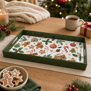 Gingerbread House Christmas Plastic Serving Tray with Star - MintiHome