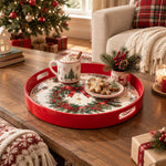 Christmas Decorative Serving Tray – Ribbon Wreath Duo - MintiHome