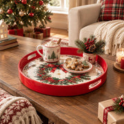 Christmas Decorative Serving Tray – Ribbon Wreath Duo - MintiHome
