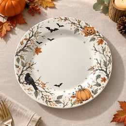 Halloween Decorative Charger Plate – Autumn Crow Wreath - MintiHome
