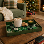 Christmas Patchwork Plastic Serving Tray – Tree Snowflake Plaid - MintiHome