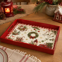 Christmas Vintage Icons Serving Tray - Sled Ice Skates - MintiHome