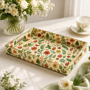 Christmas Poinsettia Serving Tray - Pine and Baubles - MintiHome