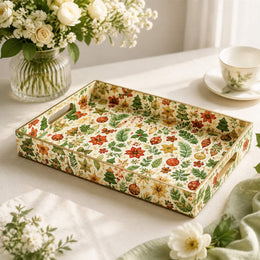Christmas Poinsettia Serving Tray - Pine and Baubles - MintiHome