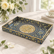 Ramadan Decorative Plastic Serving Tray – Calligraphy Oval Reserve full-print plastic serving tray shown in a product view.