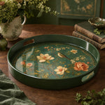 Vintage Bird and Floral Serving Tray – Green Botanical Design - MintiHome