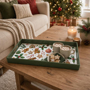 Gingerbread House Christmas Plastic Serving Tray with Star - MintiHome
