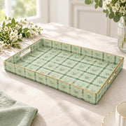 Daily Decorative Plastic Serving Tray – Sage Sprig Lattice full-print plastic serving tray shown in a product view.