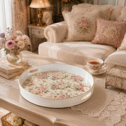 Cream Pink Rose Watercolor Wedding Plastic Serving Tray Rectangular - MintiHome