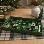 Christmas Patchwork Plastic Serving Tray – Tree Snowflake Plaid - MintiHome