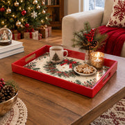 Christmas Decorative Serving Tray – Ribbon Wreath Duo - MintiHome