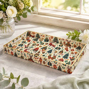 Christmas Reindeer & Gold Botanical Plastic Tray – Festive Platter - MintiHome