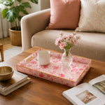 Pink Maple Leaf Serving Tray - Watercolor Wedding Decor - MintiHome