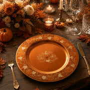 Thanksgiving Charger Plate in Deep Amber Orange Hue - MintiHome
