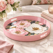 Valentine's Day Plastic Serving Tray – Moody Rose Garden plastic serving tray shown in a round product view.