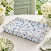 Ocean Turtle Blue Plastic Serving Tray - Starfish Decor - MintiHome