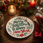 Christmas Decorative Charger Plate – Typographic Holly Script - MintiHome