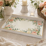 Corner Eucalyptus Peony Wedding Plastic Serving Tray Rectangular - MintiHome