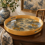 Tiger and Botanical Toile Serving Tray – Vintage Safari Design - MintiHome