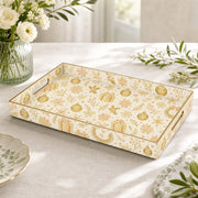 Christmas Decorative Plastic Serving Tray – Gold Line Ornament - MintiHome