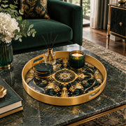 Ramadan & Eid al-Fitr Plastic Serving Tray – Opulent Floral Medallion - MintiHome