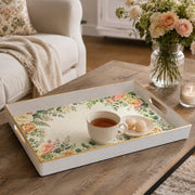 Corner Eucalyptus Peony Wedding Plastic Serving Tray Rectangular - MintiHome