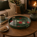 Christmas Wreath Green Plastic Serving Tray - Holiday Motif - MintiHome