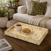 Christmas Decorative Plastic Serving Tray – Gold Line Ornament - MintiHome