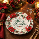 Christmas Decorative Charger Plate – Poinsettia Christmas Wreath - MintiHome