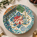 Ramadan Decorative Charger Plate – Iznik Mosaic Star Tile full-print plastic serving tray shown in a product view.
