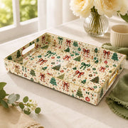 Christmas Decorative Plastic Serving Tray – Christmas Bow And Tree - MintiHome