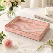 Daily Decorative Plastic Serving Tray – Agate Geode Pink Gold - MintiHome