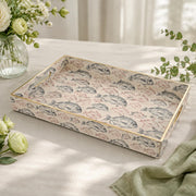 Ocean Abstract Pink Plastic Serving Tray - Coral Print - MintiHome