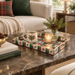 Christmas Decorative Plastic Serving Tray – Holly Plaid Check - MintiHome