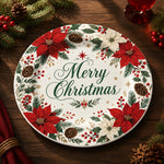 Christmas Decorative Charger Plate – Poinsettia Christmas Wreath - MintiHome