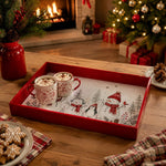 Christmas Snowman Family Serving Tray - Watercolor Pines - MintiHome