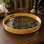 Black Gold Symmetric Mandala Plastic Serving Tray – Royal - MintiHome