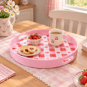 Valentine's Day Plastic Serving Tray – Red Gingham Check - MintiHome