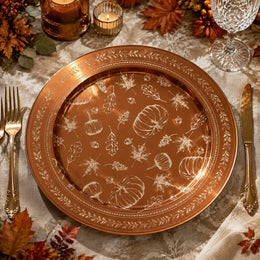 Thanksgiving Charger Plate in Roasted Pumpkin Orange - MintiHome