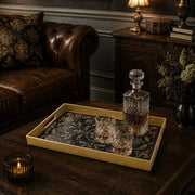 Black Gold Symmetric Mandala Plastic Serving Tray – Royal - MintiHome