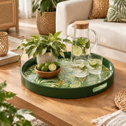 Ramadan & Eid al-Fitr Plastic Serving Tray – Speckled Fern Canopy plastic serving tray shown in a round styled scene.
