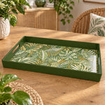 Ramadan & Eid al-Fitr Plastic Serving Tray – Speckled Fern Canopy plastic serving tray shown in a rectangular product view.