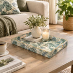 Daily Decorative Plastic Serving Tray – Dusty Teal Monstera - MintiHome